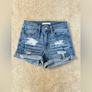 Blue Distressed Jean Shorts